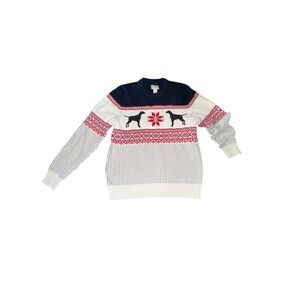 St. John's Bay Fair Isle‎ Sweater Medium Snowflake Dogs Winter Holiday Christmas
